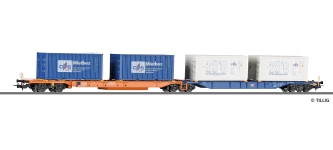 Tillig 77059 - H0 - Doppeltragwagen CHS Mietbox, DB AG, Ep. IV